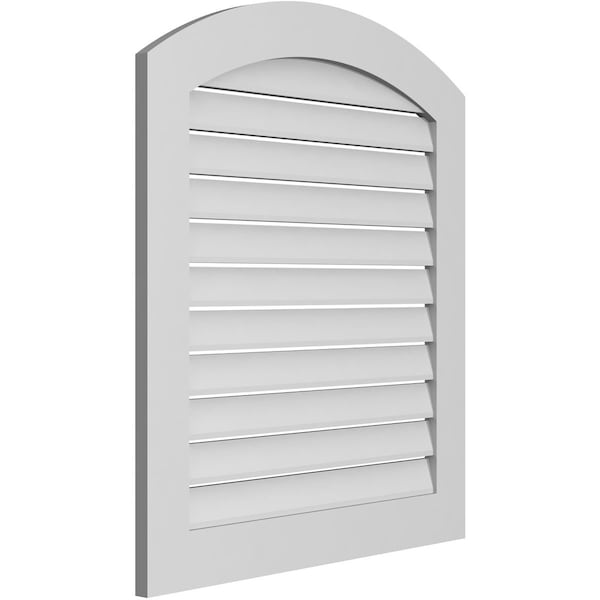 Arch Top Surface Mount PVC Gable Vent: Non-Functional, W/ 3-1/2W X 1P Standard Frame, 32W X 34H